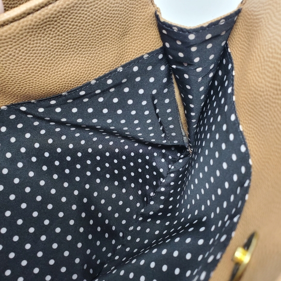 LuLu Guinness Tan Multipocket Handbag with Gold Accents - Picture 12 of 15